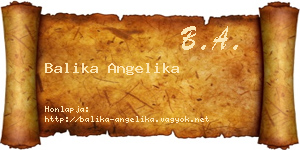 Balika Angelika névjegykártya